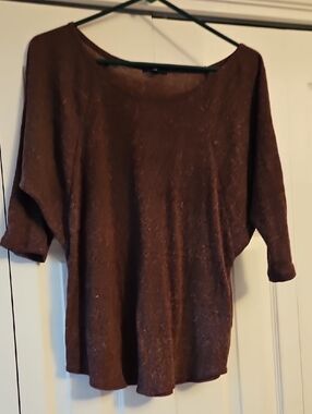 GAP Marbled Purple-Brown Knit Top
